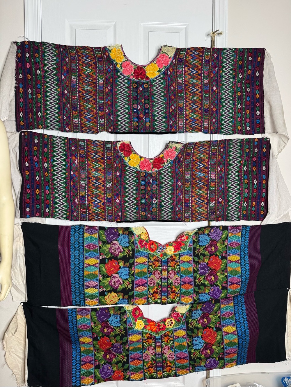 Unfinished handwoven Guatemalan huipil blouses  for upcycling or finishing